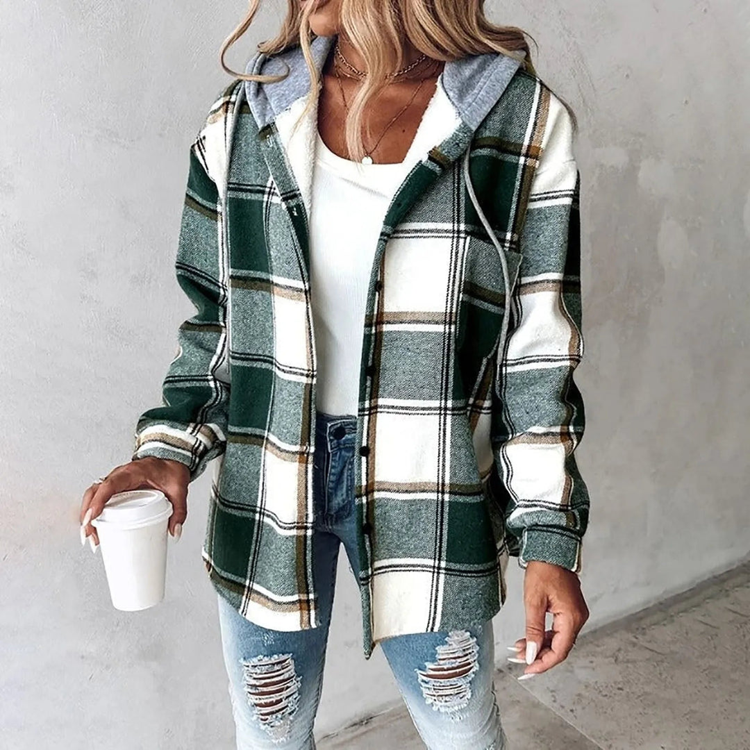 "Veste d'automne chaude avec boutons, coupe classique, matériau doux, protection contre le vent, élégance et confort."