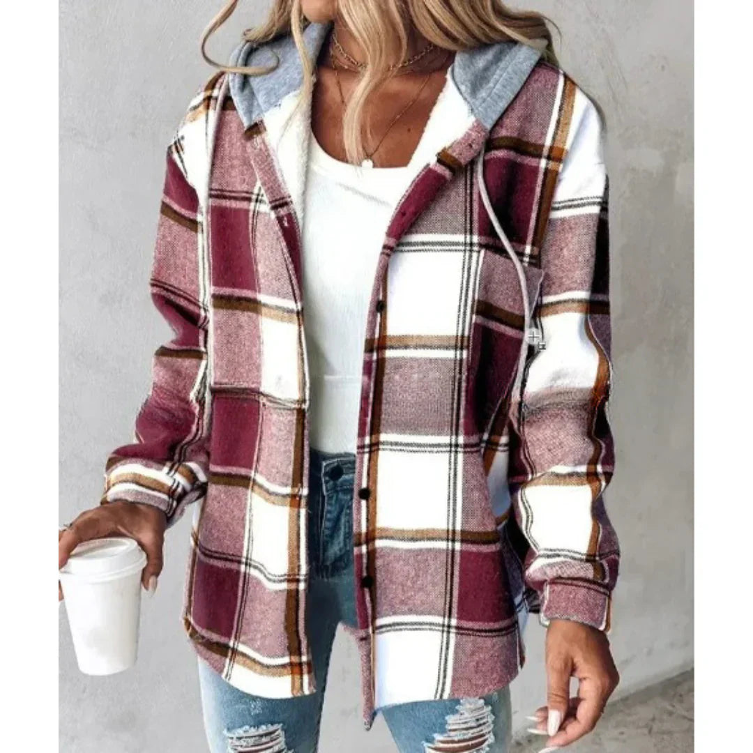 "Veste d'automne chaude avec boutons, coupe classique, matériau doux, protection contre le vent, élégance et confort."