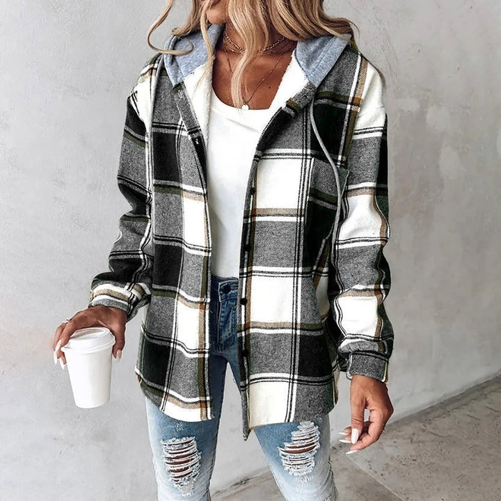 "Veste d'automne chaude avec boutons, coupe classique, matériau doux, protection contre le vent, élégance et confort."