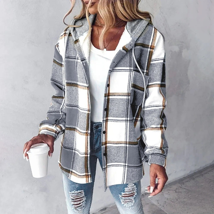 "Veste d'automne chaude avec boutons, coupe classique, matériau doux, protection contre le vent, élégance et confort."