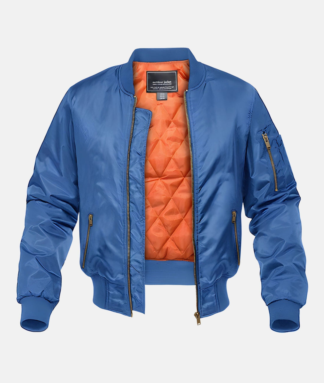 Veste de pilote luxe pour homme, design militaire chic, couleur kaki, poches fonctionnelles, tissu résistant intempéries.