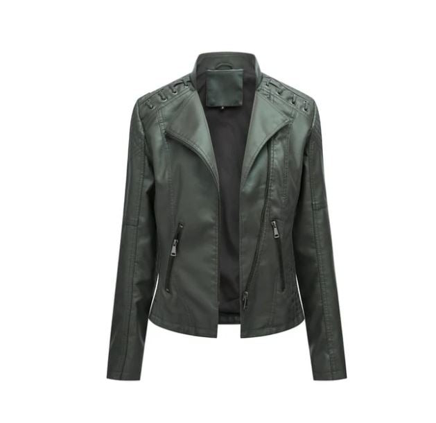 "Veste en cuir d'agneau femme, style rétro chic, couleur marron, design élégant décontracté avec poches et fermeture dissimul