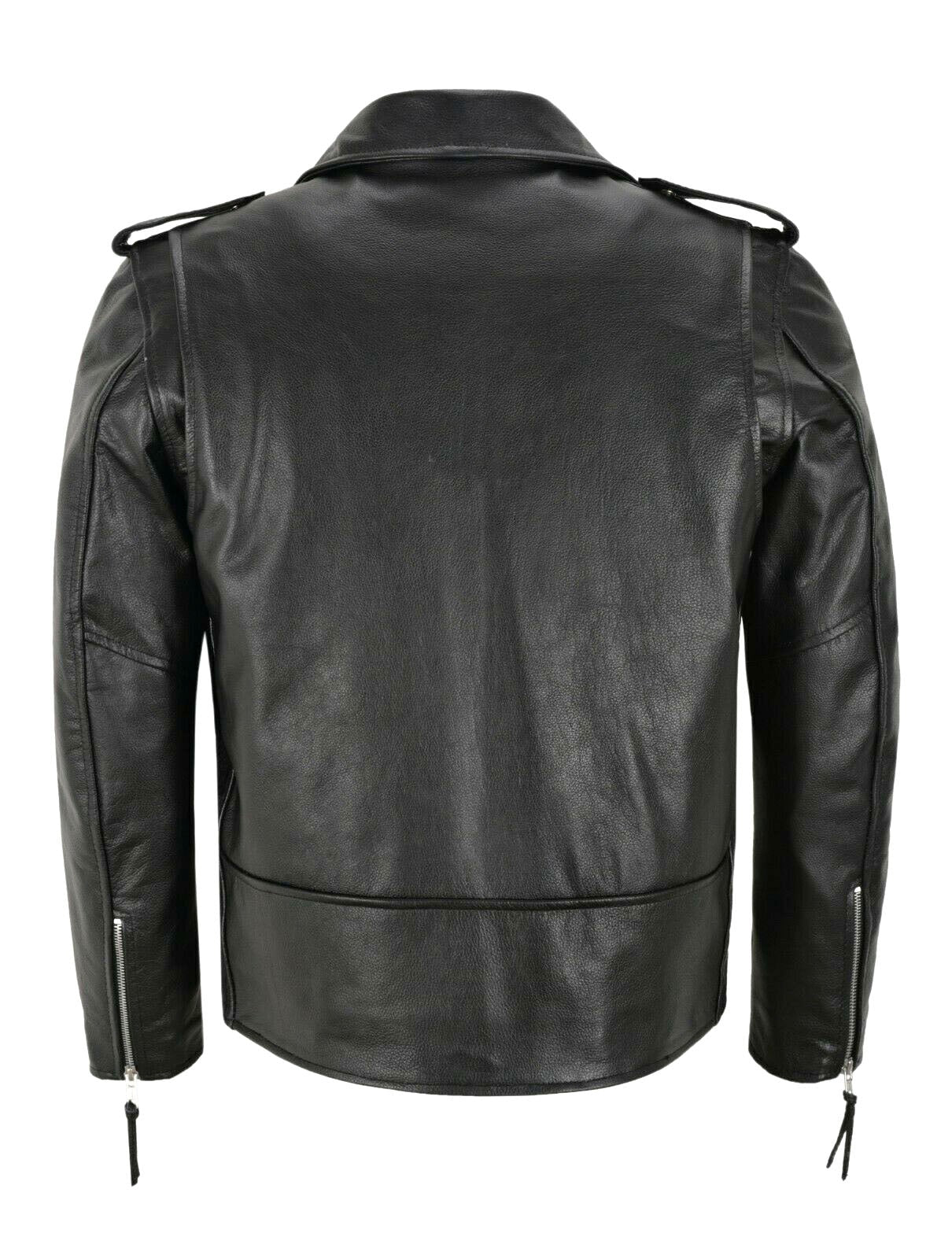 "Veste en cuir homme élégante et robuste, noire, coupe moderne, idéale pour l'automne avec doublure confortable"