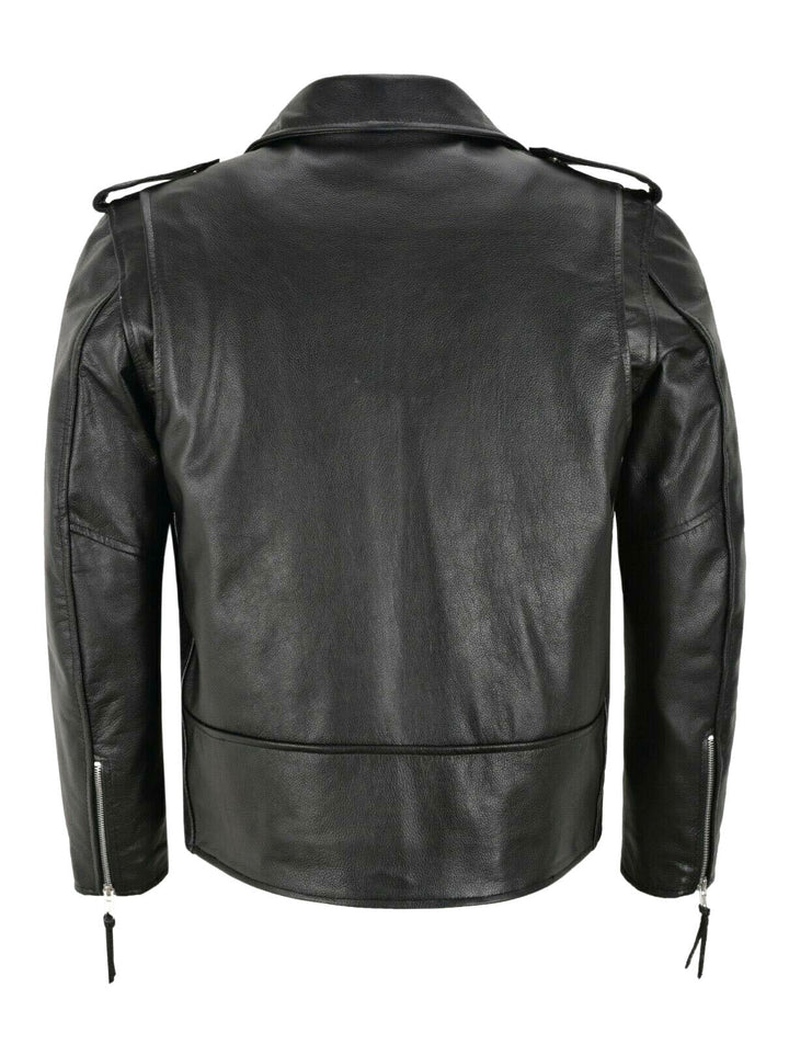 "Veste en cuir homme élégante et robuste, noire, coupe moderne, idéale pour l'automne avec doublure confortable"