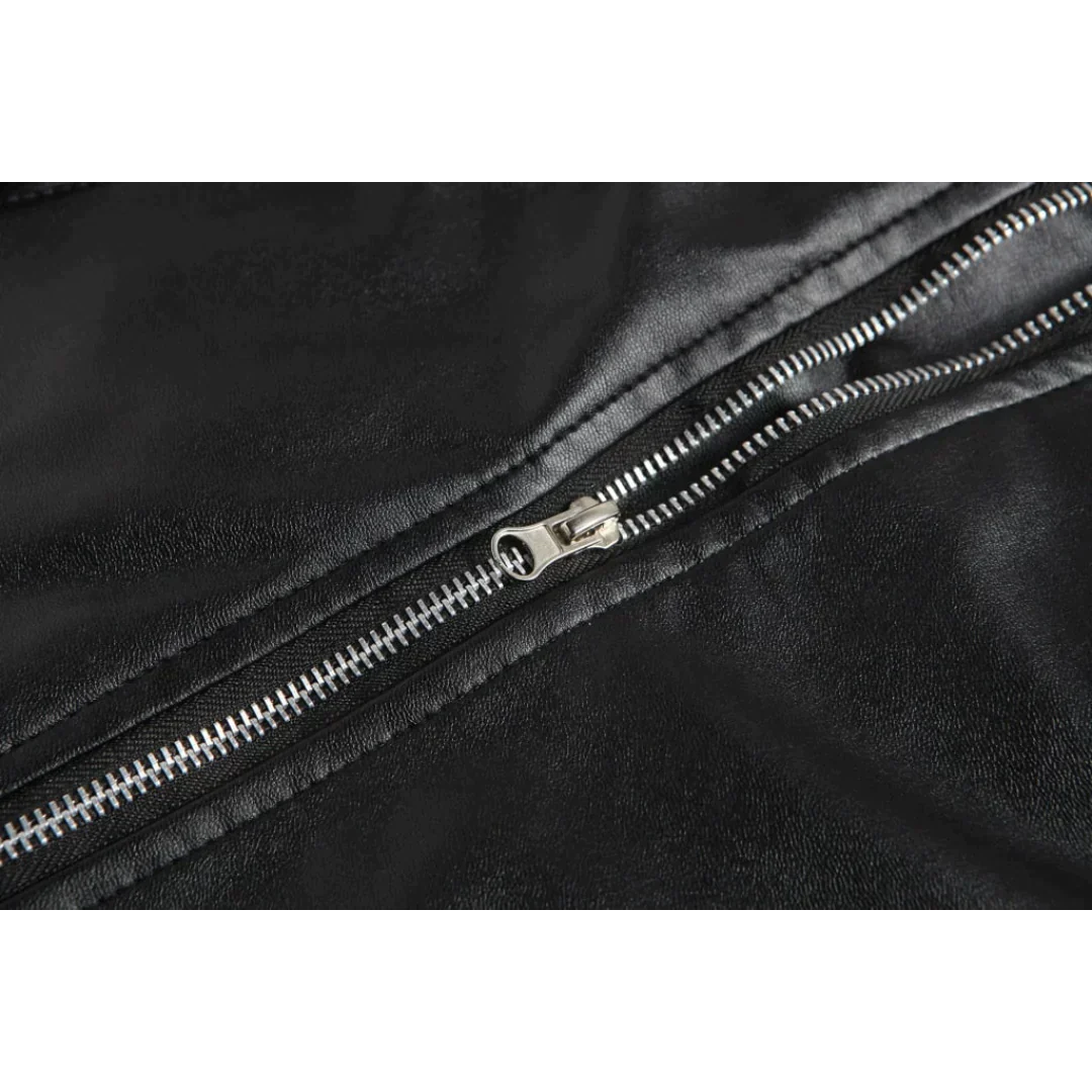 Veste en cuir pour homme, coupe ajustée, cuir noir premium, parfait pour un look élégant et durable.