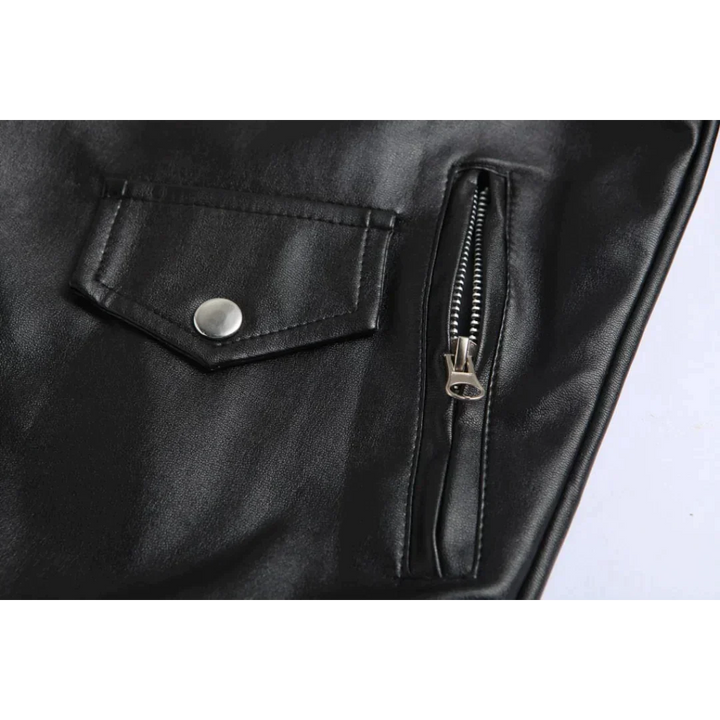 Veste en cuir pour homme, coupe ajustée, cuir noir premium, parfait pour un look élégant et durable.