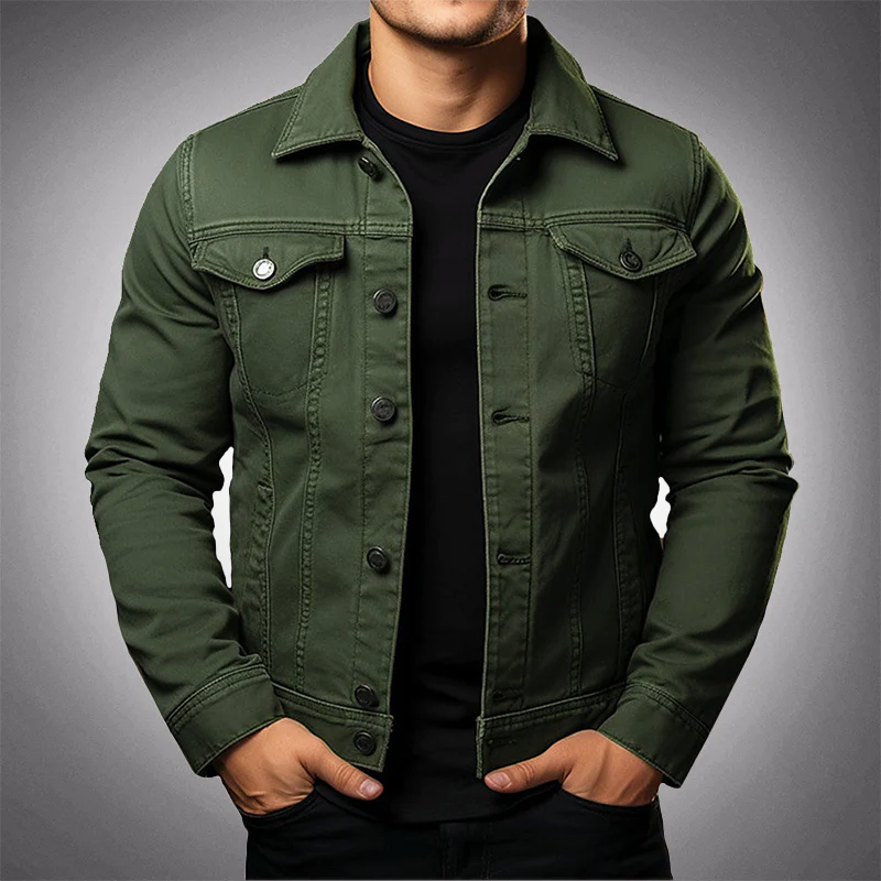 "Veste en denim homme, style classique, boutons, poches pratiques, couleur bleu, parfaite pour un look intemporel et audacieu