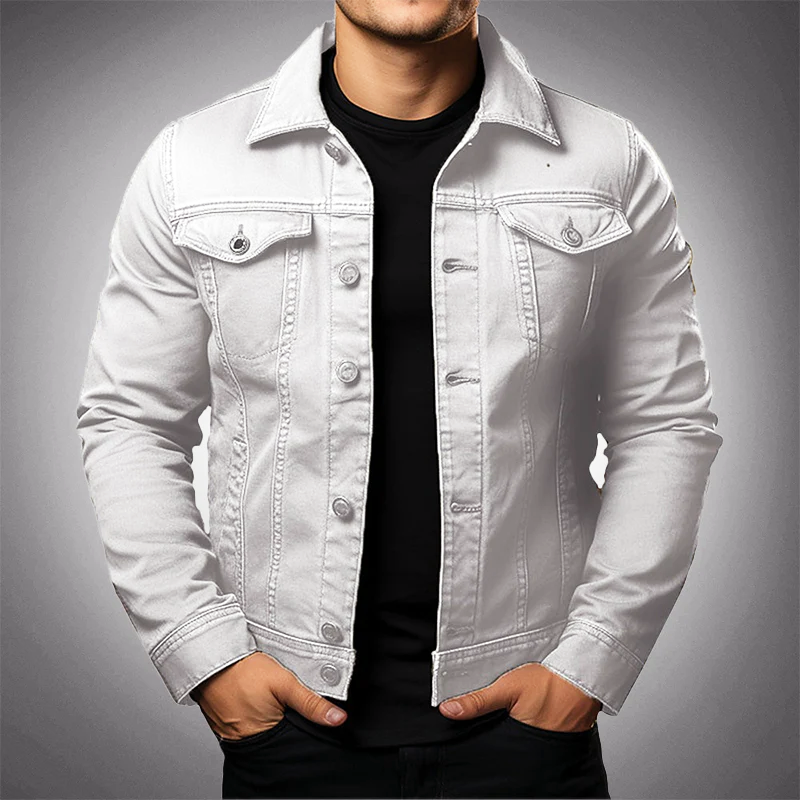 "Veste en denim homme, style classique, boutons, poches pratiques, couleur bleu, parfaite pour un look intemporel et audacieu