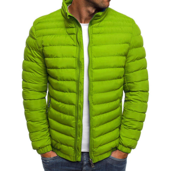 "Veste en duvet luxueuse homme bleu marine, coupe ajustée, résistante à l'eau, idéale pour l'automne hiver"
