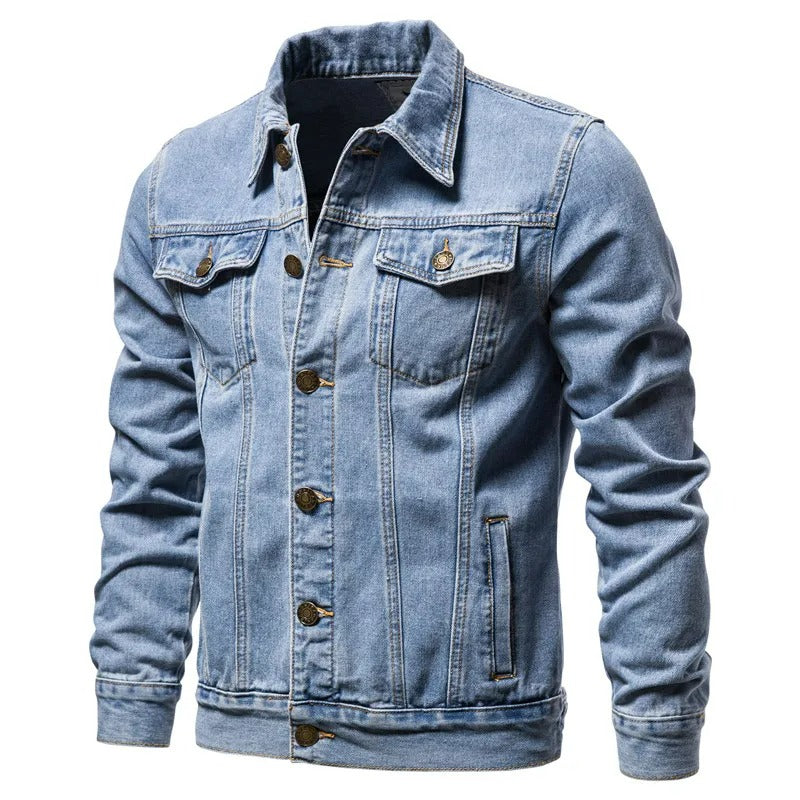 Veste en jean homme Julian, coupe moderne, couleur bleu et noir, confort décontracté, idéale pour automne et hiver.