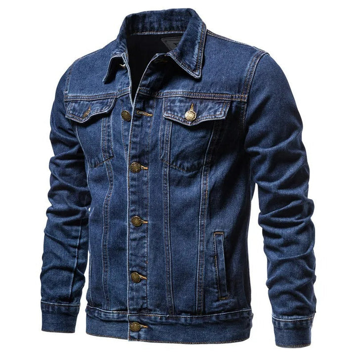Veste en jean homme Julian, coupe moderne, couleur bleu et noir, confort décontracté, idéale pour automne et hiver.