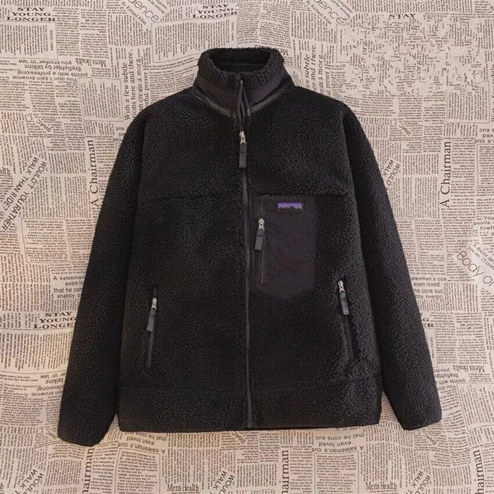 "Veste en laine polaire homme, col mandarin, coupe ajustée, zippée, élégante et chaude, adaptée à toutes saisons."
