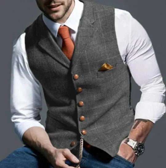 Veste en tweed homme, design classique, tissu texturé, couleur sobre, style élégant, parfaite pour look formel et décontracté
