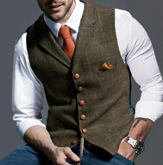 Veste en tweed homme, design classique, tissu texturé, couleur sobre, style élégant, parfaite pour look formel et décontracté
