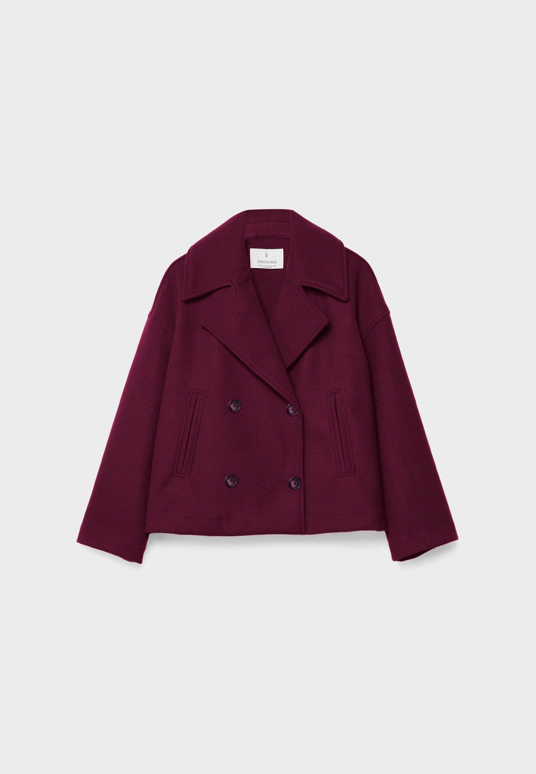 "Veste femme moderne chic, double poitrine, courte, vue avant, élégante, ajustement parfait, look professionnel"