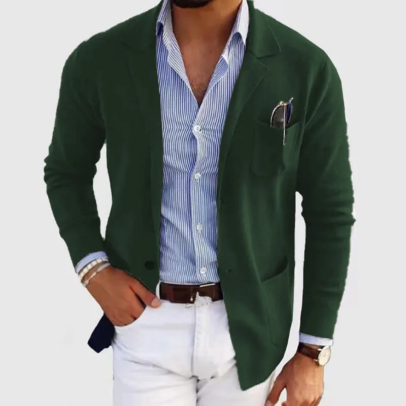 "Veste homme légère en tissu respirant beige, coupe élégante et minimaliste, idéale pour un style décontracté ou pro."