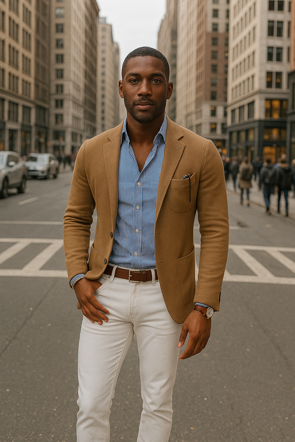 "Veste homme légère en tissu respirant beige, coupe élégante et minimaliste, idéale pour un style décontracté ou pro."