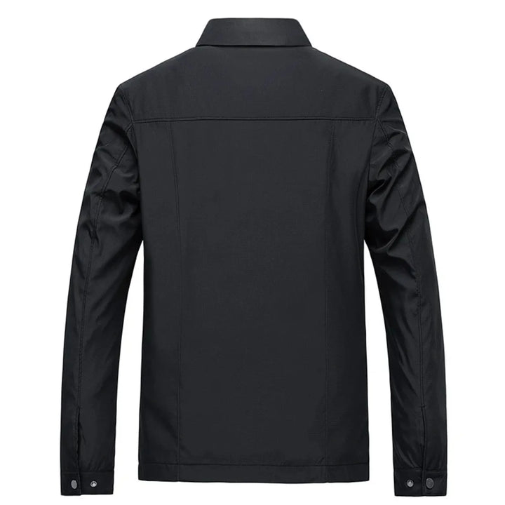 "Veste trench homme imperméable, élégante, coupe classique, col structuré, idéale pour temps pluvieux, tenue formelle."