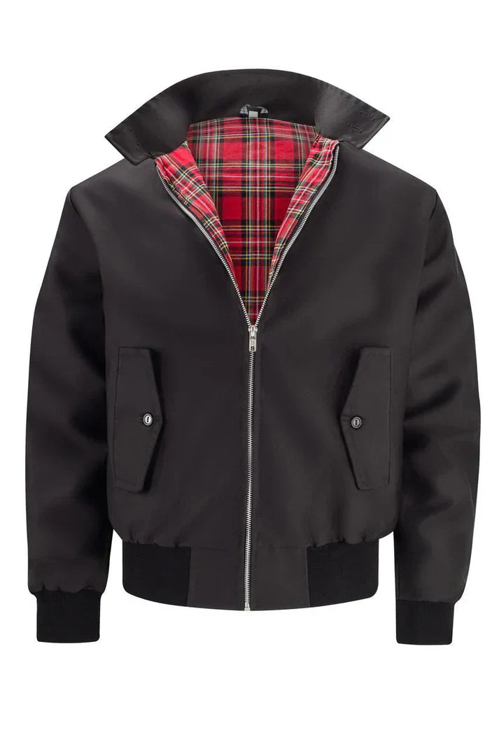 "Veste urbaine homme élégante, doublure à carreaux, col classique, coton mélangé, look moderne et raffiné"