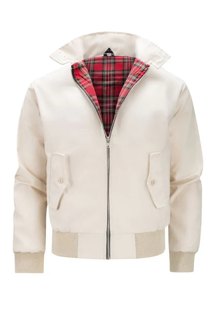 "Veste urbaine homme élégante, doublure à carreaux, col classique, coton mélangé, look moderne et raffiné"