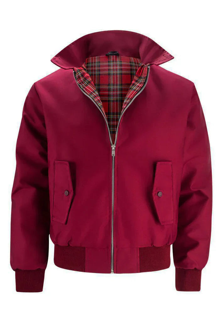 "Veste urbaine homme élégante, doublure à carreaux, col classique, coton mélangé, look moderne et raffiné"