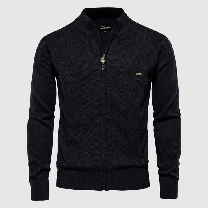 Veste zippée homme Hazel, élégante silhouette moderne, tissu léger, poches zippées, idéale pour ville ou plein air.