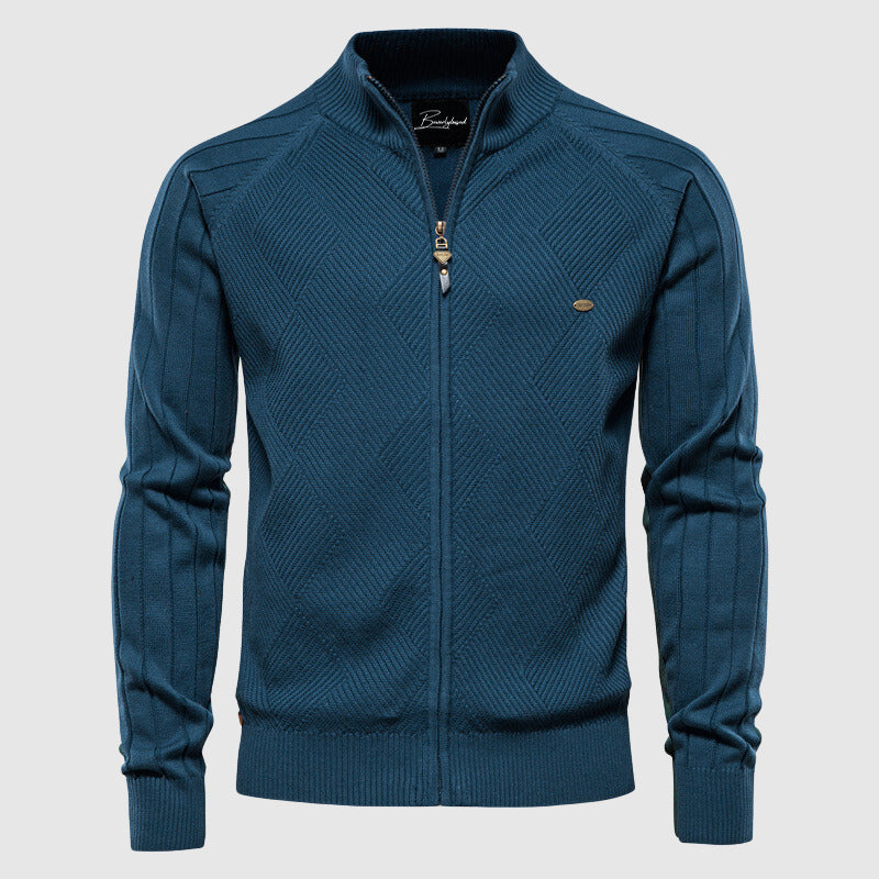 Veste zippée homme Hazel, élégante silhouette moderne, tissu léger, poches zippées, idéale pour ville ou plein air.