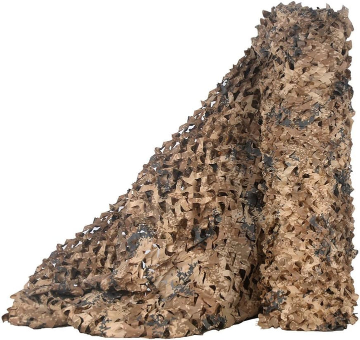 "Voile d'ombrage extérieure camouflage 3D, résistante aux UV, légère, facile à installer, pour pergola ou camping."